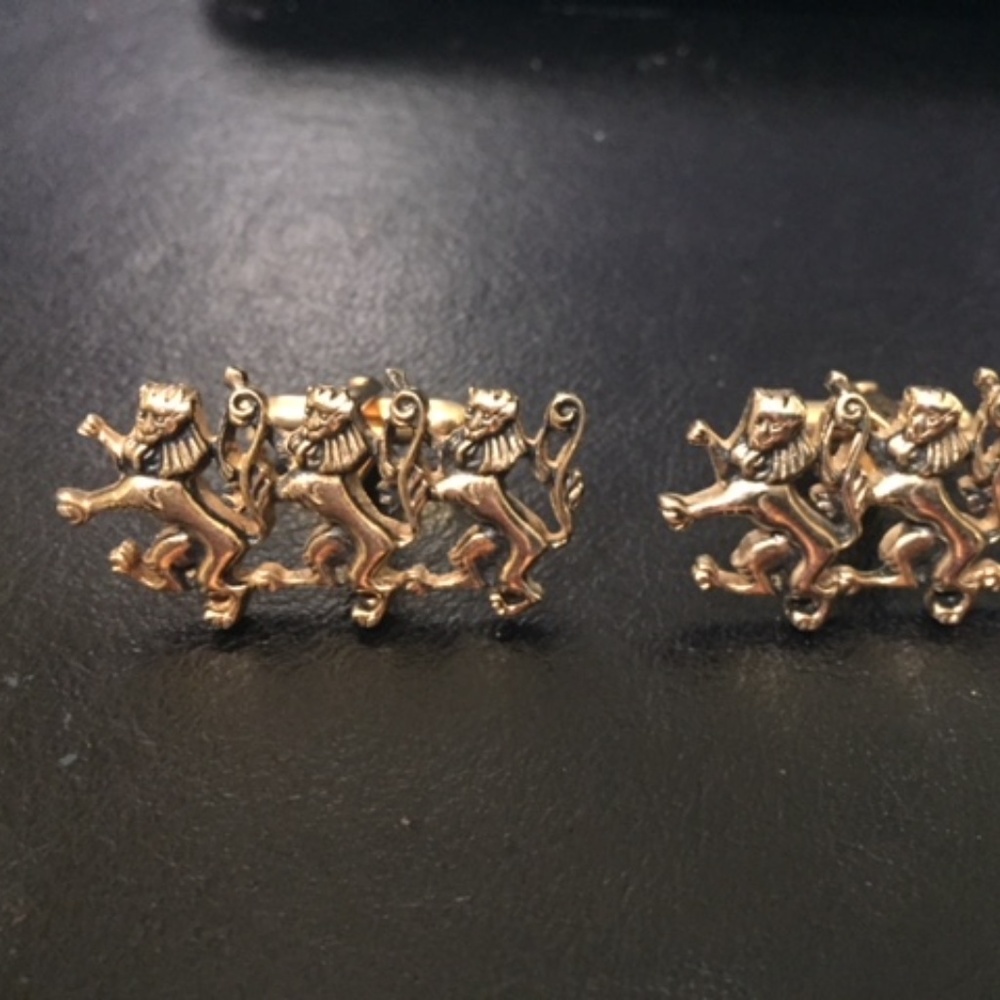 Vintage Standing Lion Swank Cufflinks